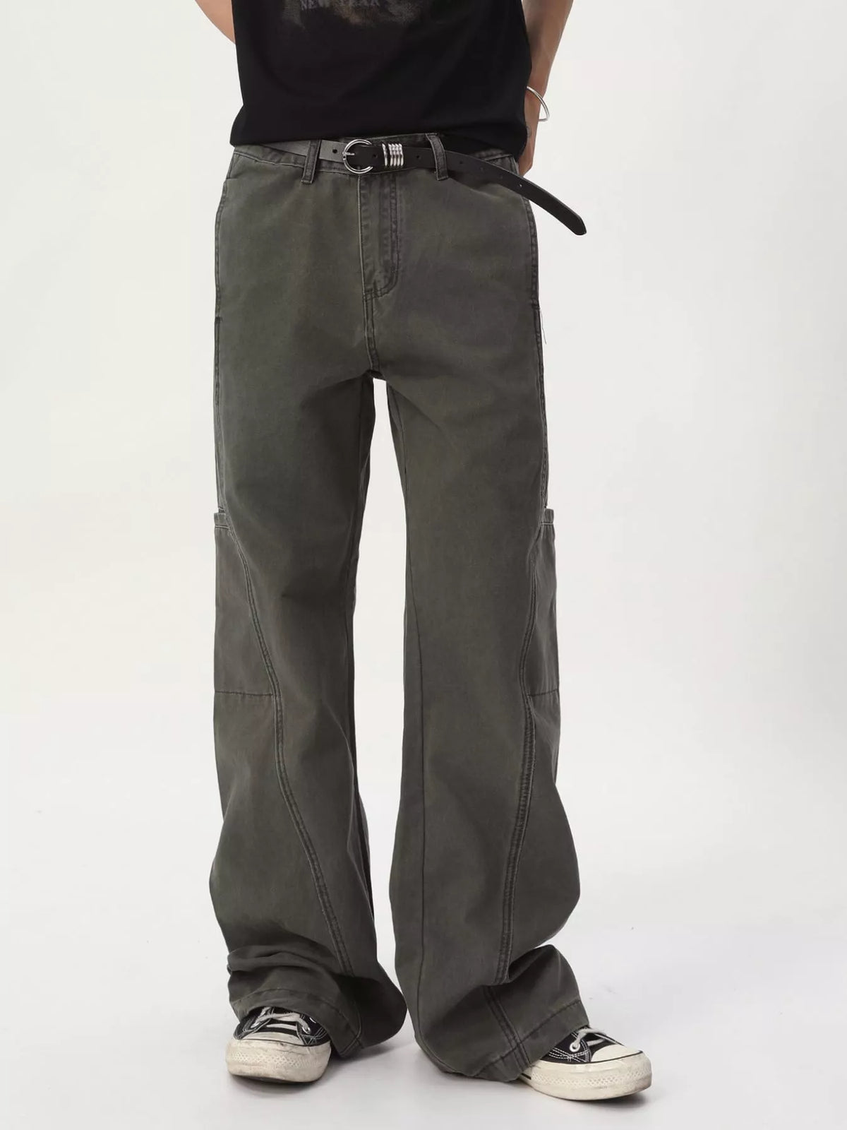 Men's Vintage Washed Loose Fit Straight-Leg Pants