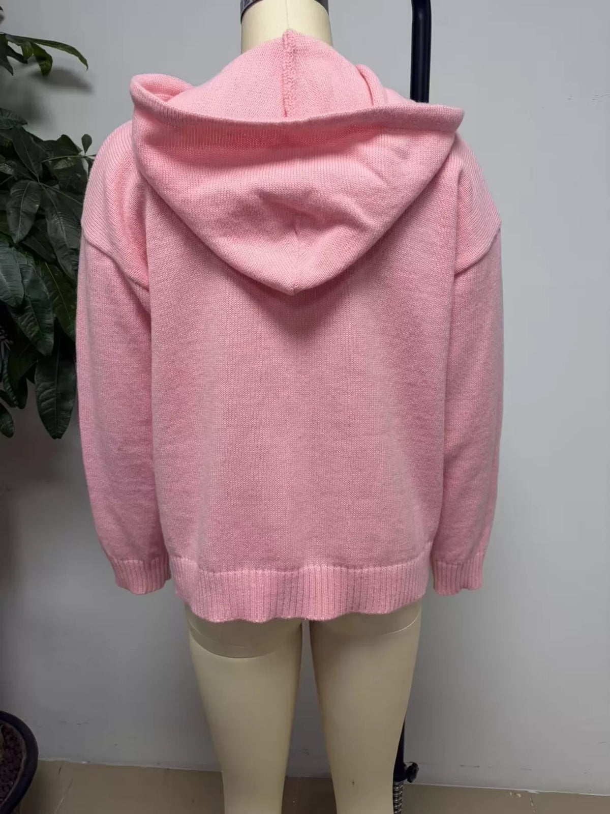 Zip-Up Hooded Knit Cardigan - Lilixa.store
