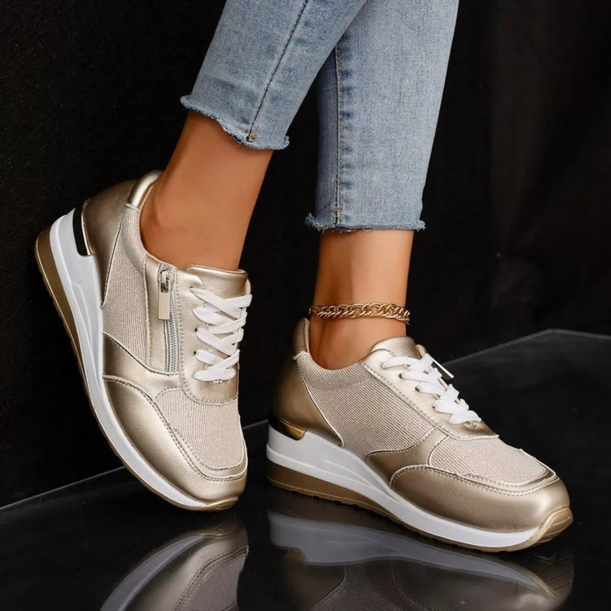 Lace Up Wedge Athletic - Lilixa.store