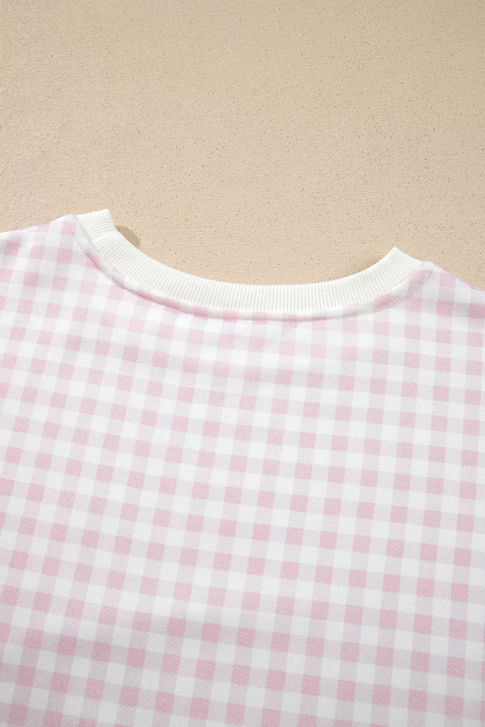 Gingham Long Sleeve Sweatshirt and Shorts Set - Lilixa.store