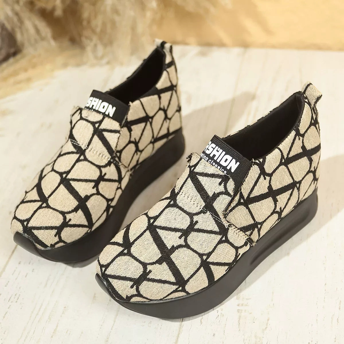 Round Toe Platform Slip-Ons - Lilixa.store