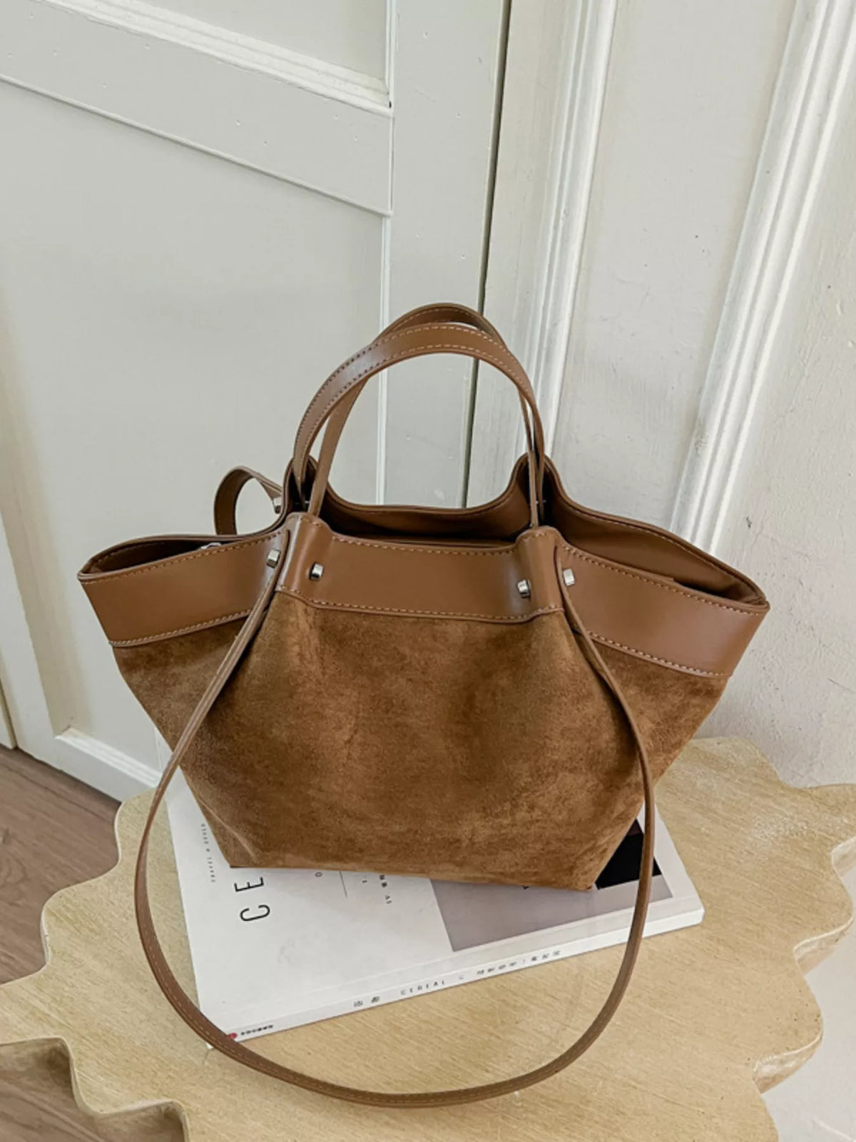 Leather Trim Tote Bag - Lilixa.store
