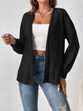 Open Front Long Sleeve Cardigan - Lilixa.store