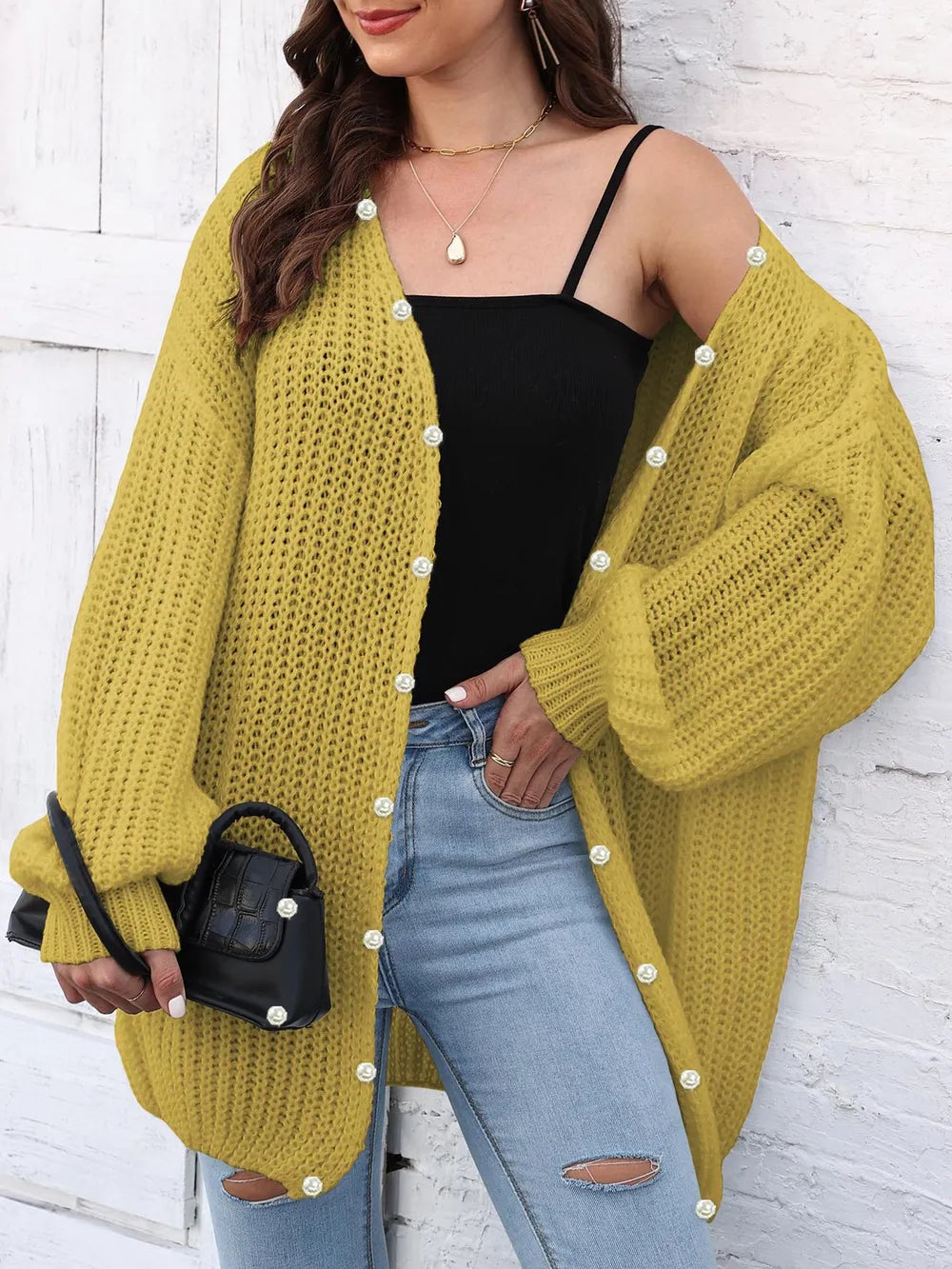 Open Front Long Sleeve Cardigan - Lilixa.store