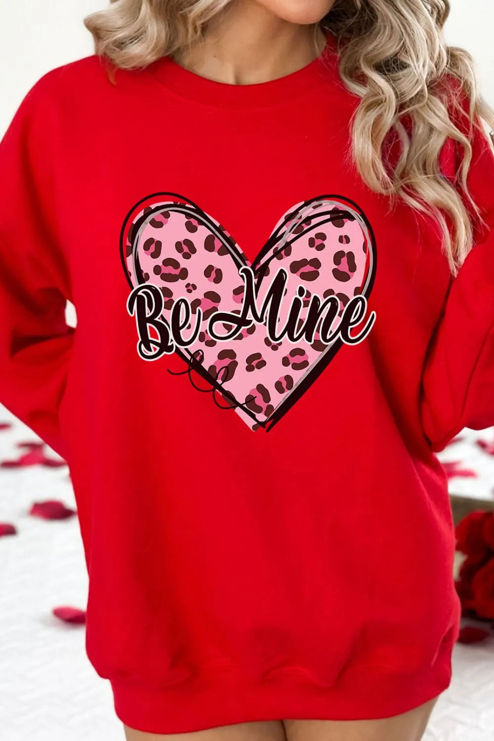 Valentine's Day BE MINE Heart Long Sleeve Sweatshirt - Lilixa.store