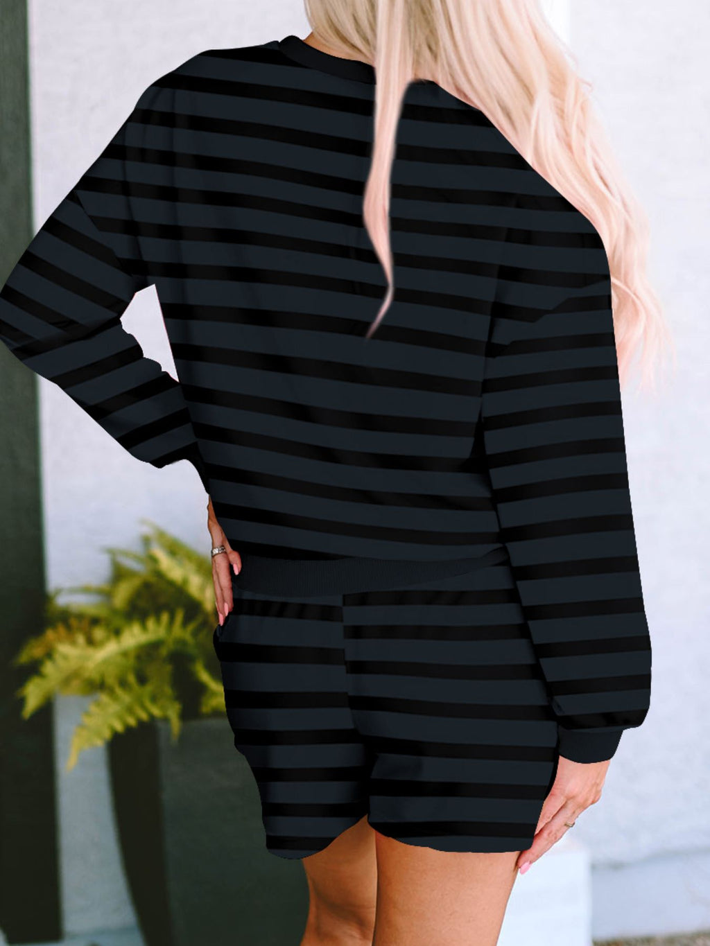 Long Sleeve Top and Shorts Two Piece Set - Lilixa.store