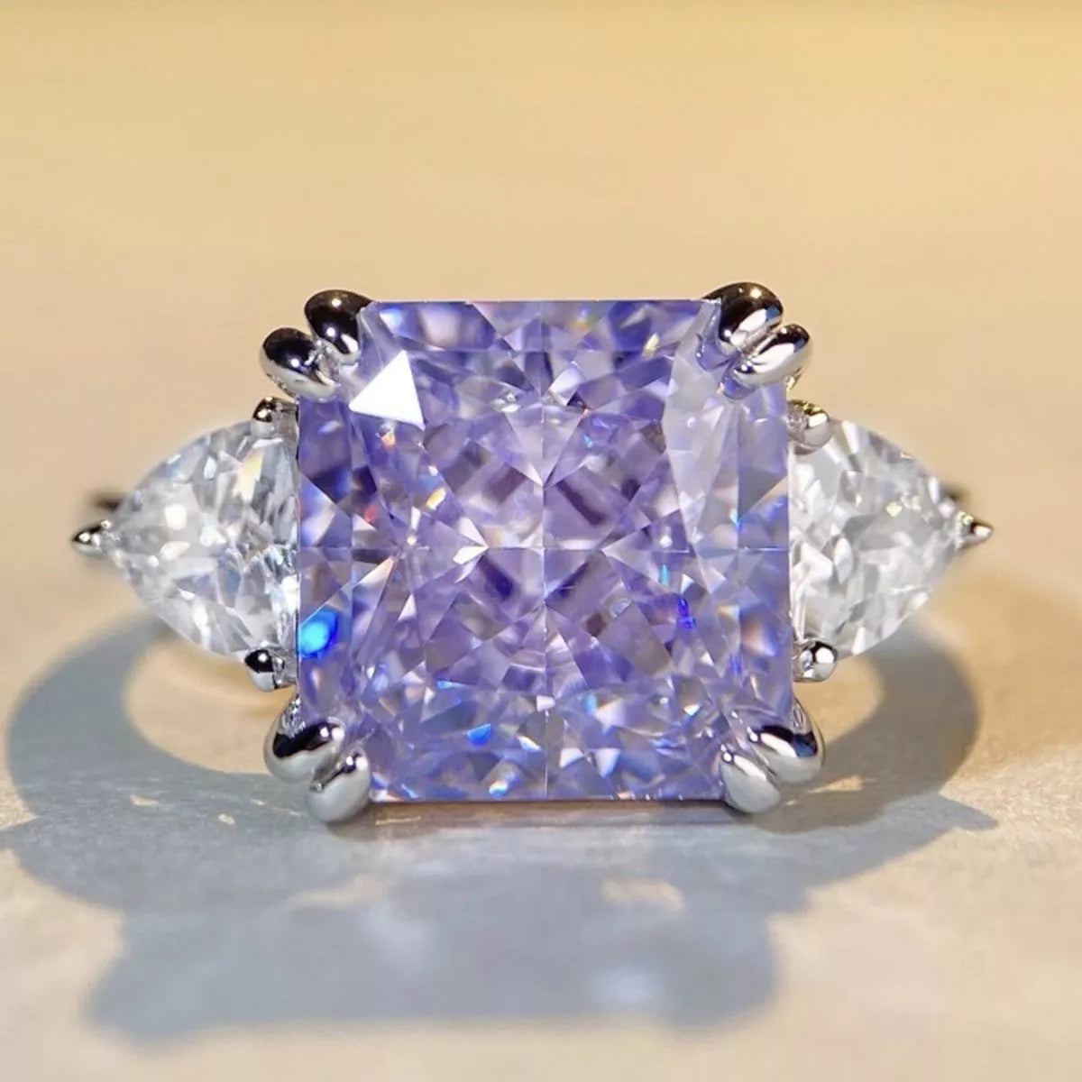 925 Sterling Silver Zircon Geometric Ring - Lilixa.store