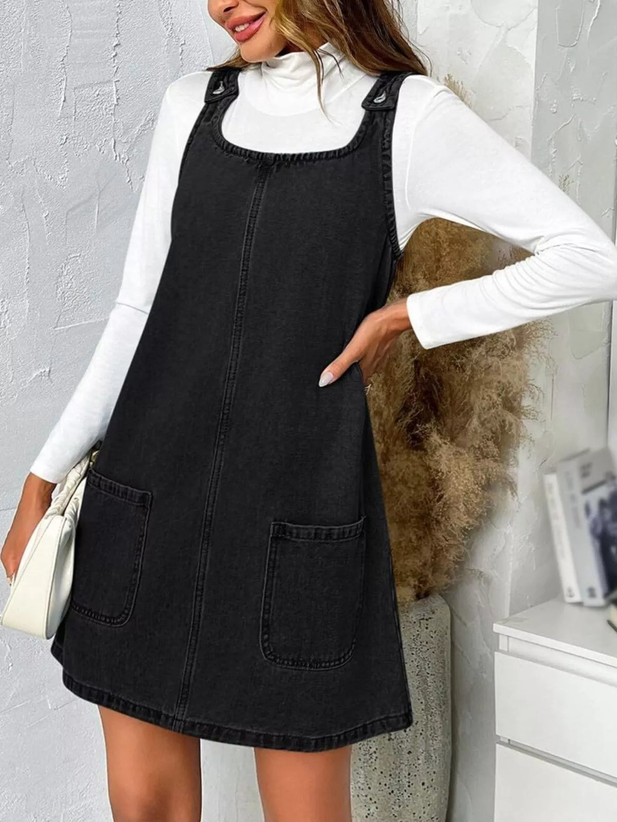 Casual Scoop Neck Sleeveless Denim Dress - Lilixa.store
