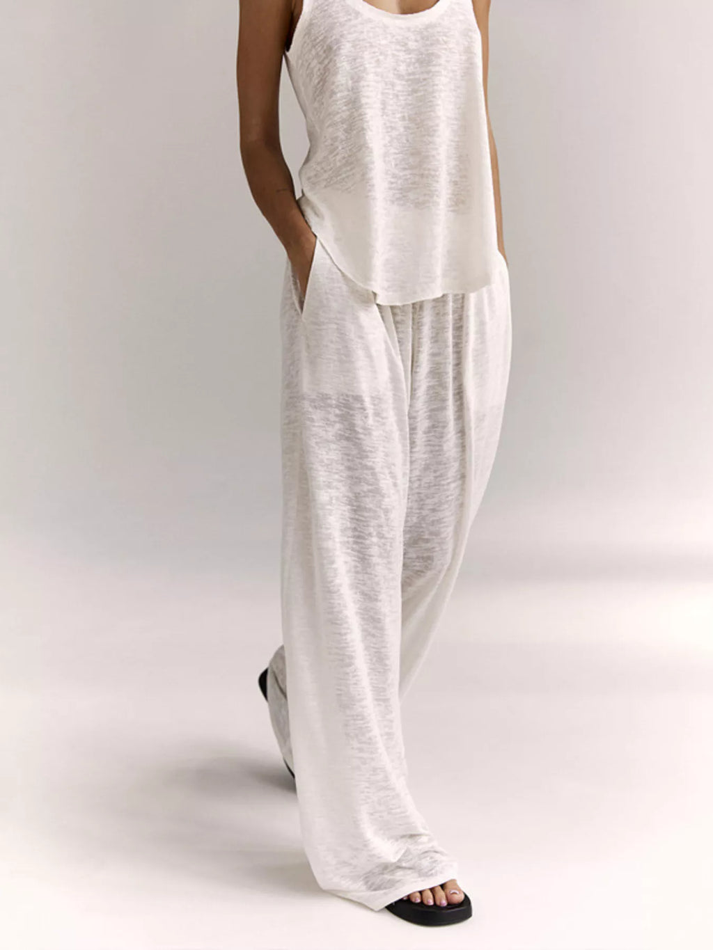 Wide Strap Tank and Pants Lounge Set - Lilixa.store
