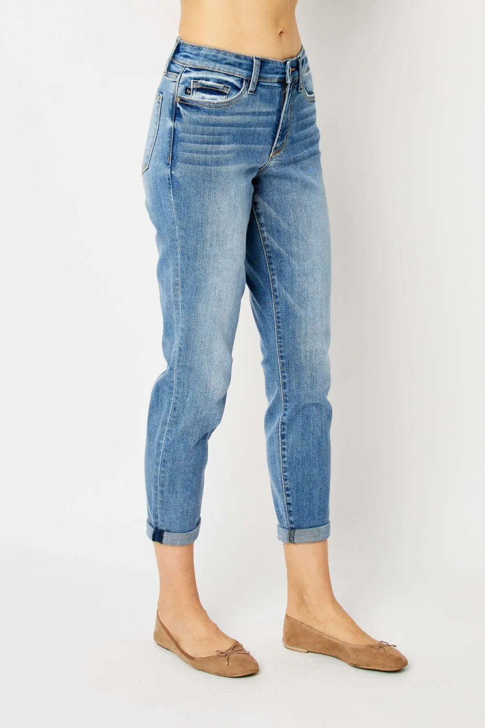 Judy Blue Full Size Cuffed Hem Slim Jeans - Lilixa.store