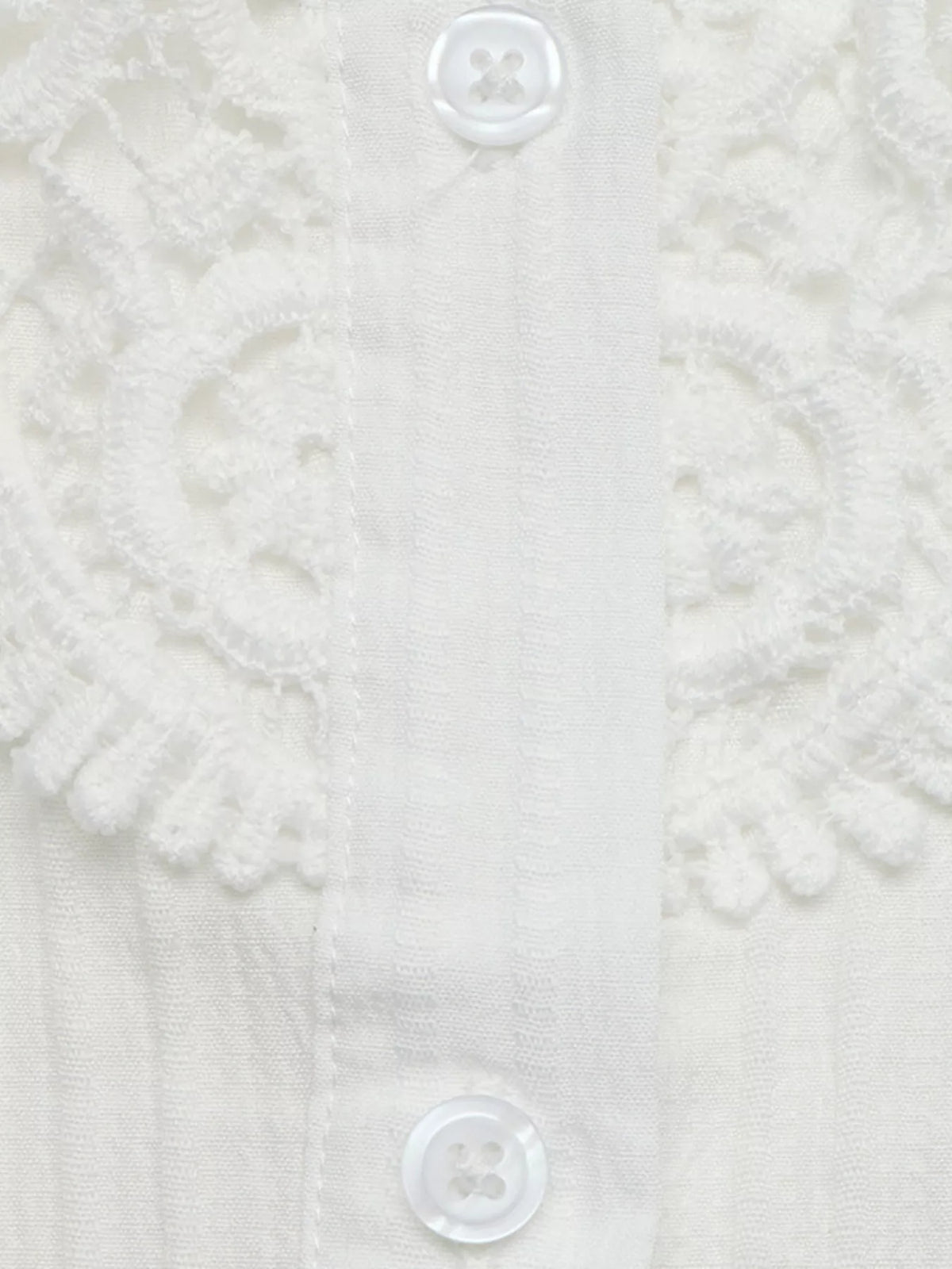 Lace Detail Long Sleeve Shirt - Lilixa.store