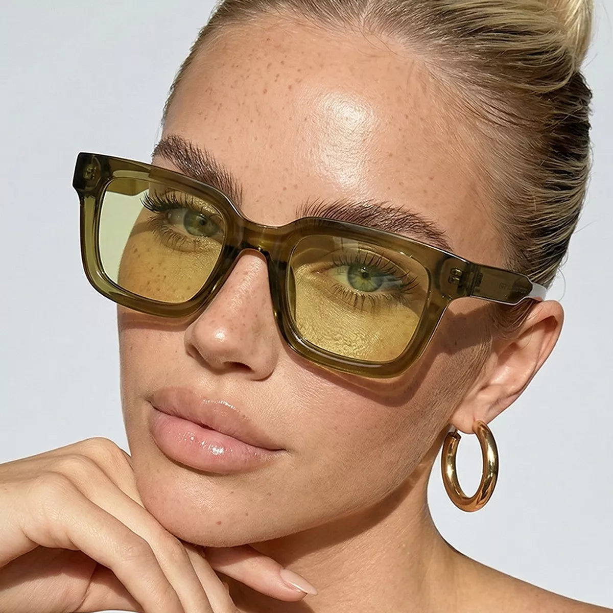 Tinted Lenses Square Frame Sunglasses - Lilixa.store