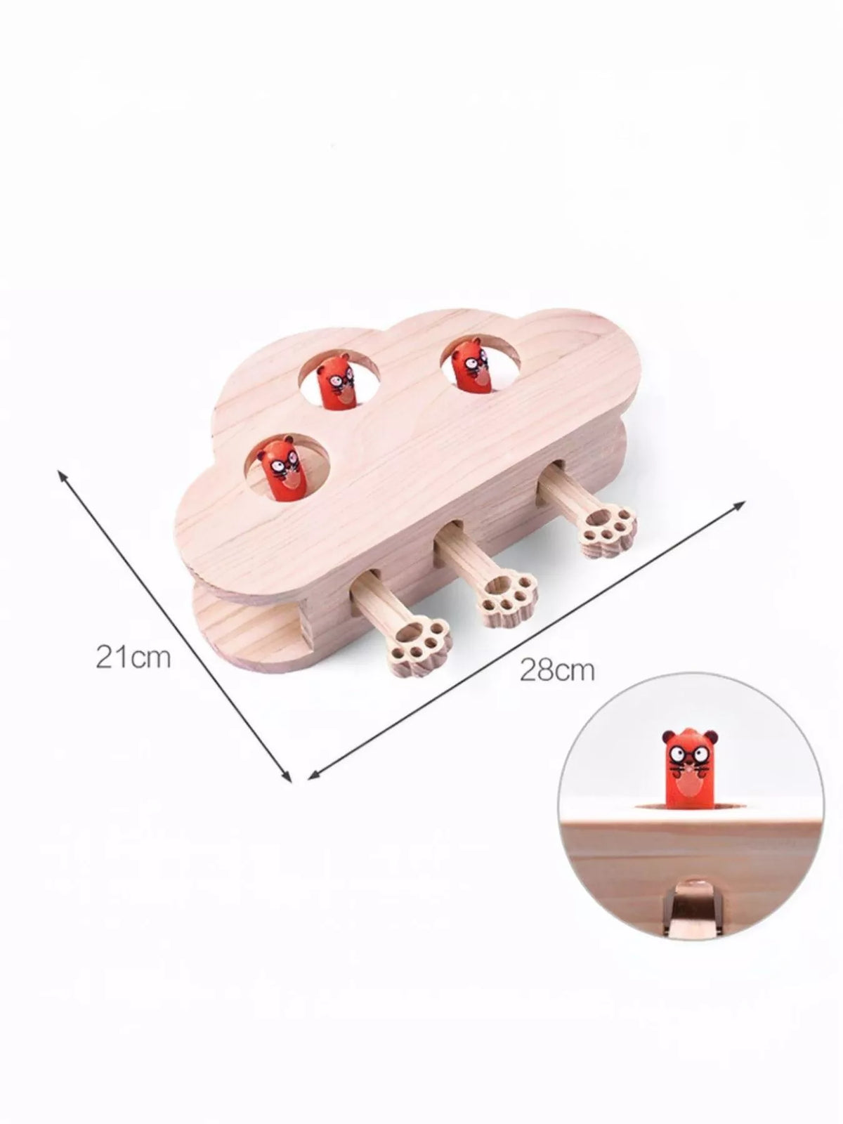 Interactive Wooden Cat Puzzle Toy with Mice - Lilixa.store