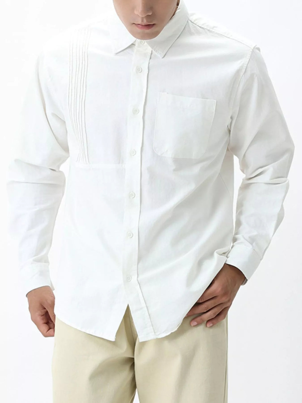 Men's Plus Size Button Up Long Sleeve Shirt
