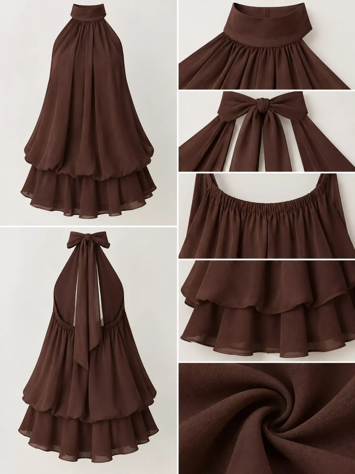 Halter Neck Ruched Mini Dress, view 14