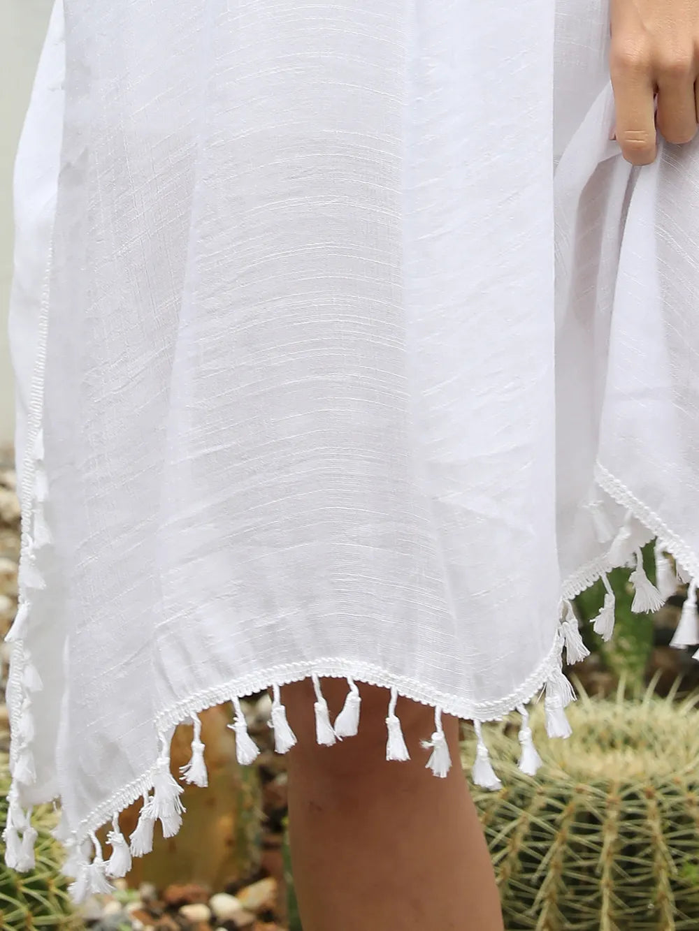 Tassel Cutout Half Sleeve Cover-Up, view 8