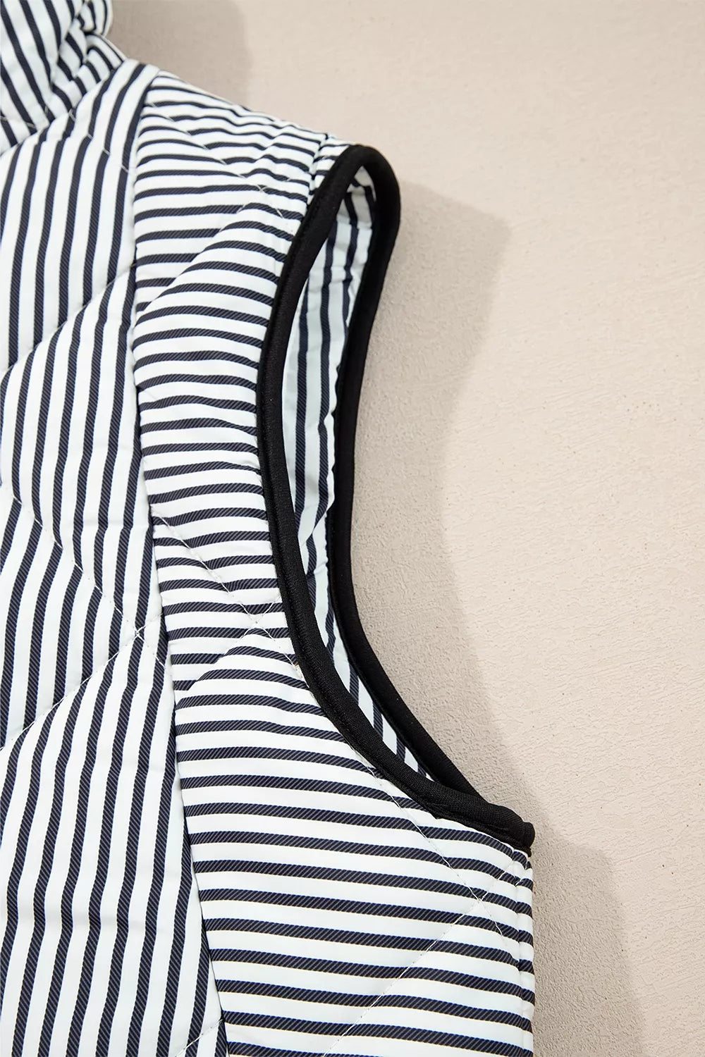 Striped Quilted Vest Coat - Lilixa.store