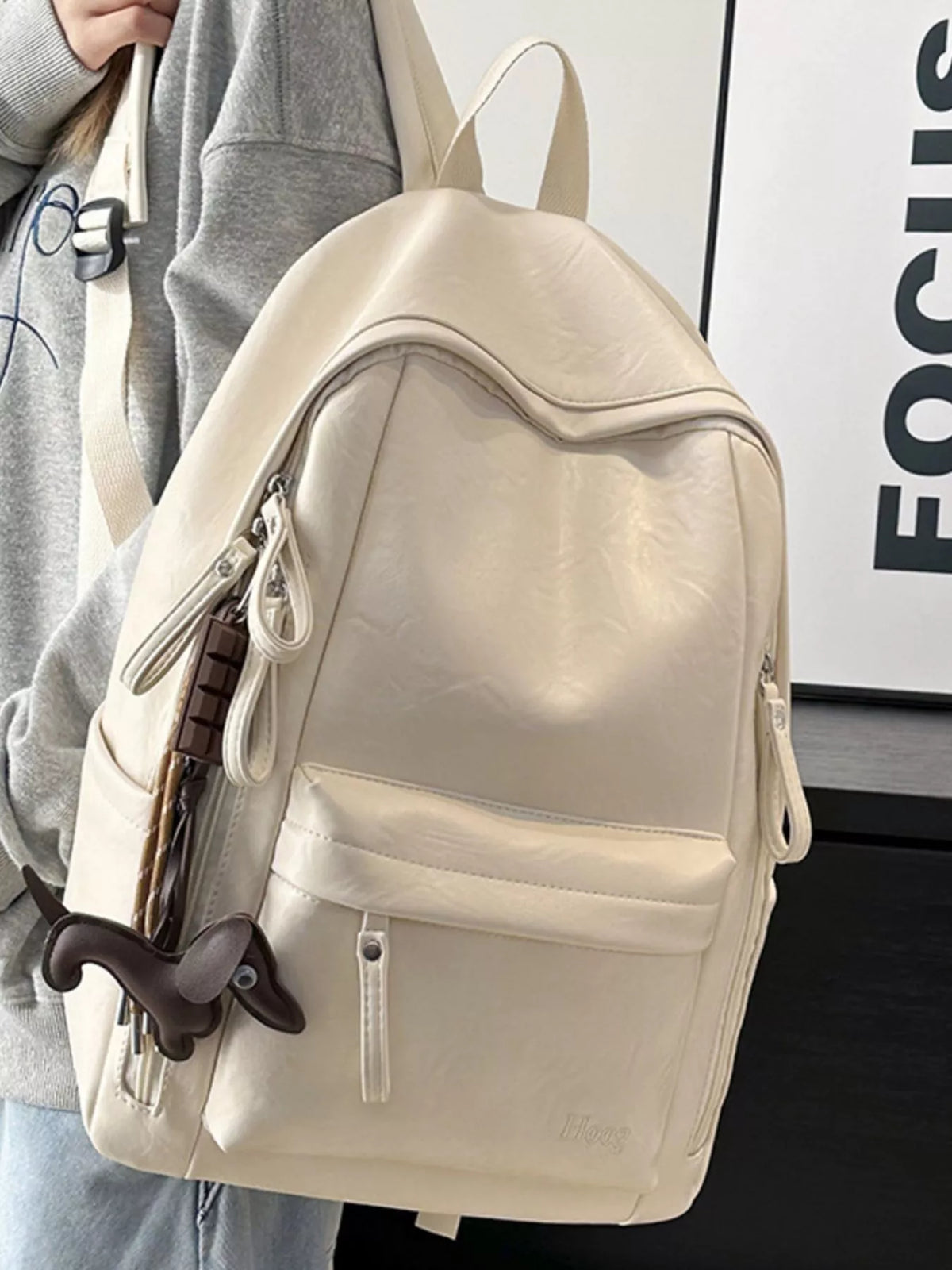 Leather Texture Backpack Bag - Lilixa.store