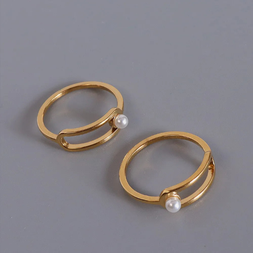 Synthetic Pearl Titanium Steel Ring - Lilixa.store