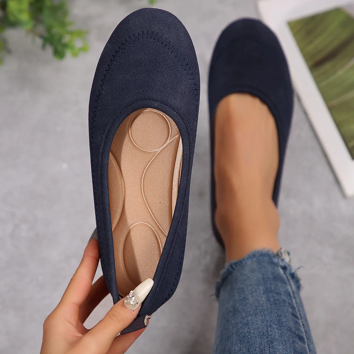Round Toe Flat Slip-Ons, view 7