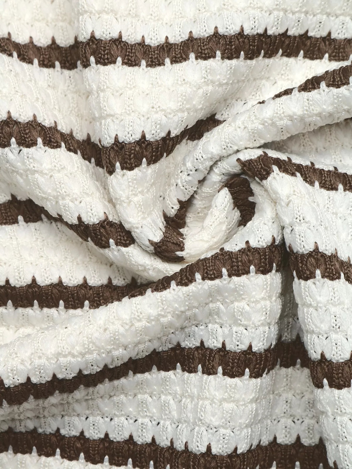 Striped Polo Collar Knit Sweatshirt - Lilixa.store