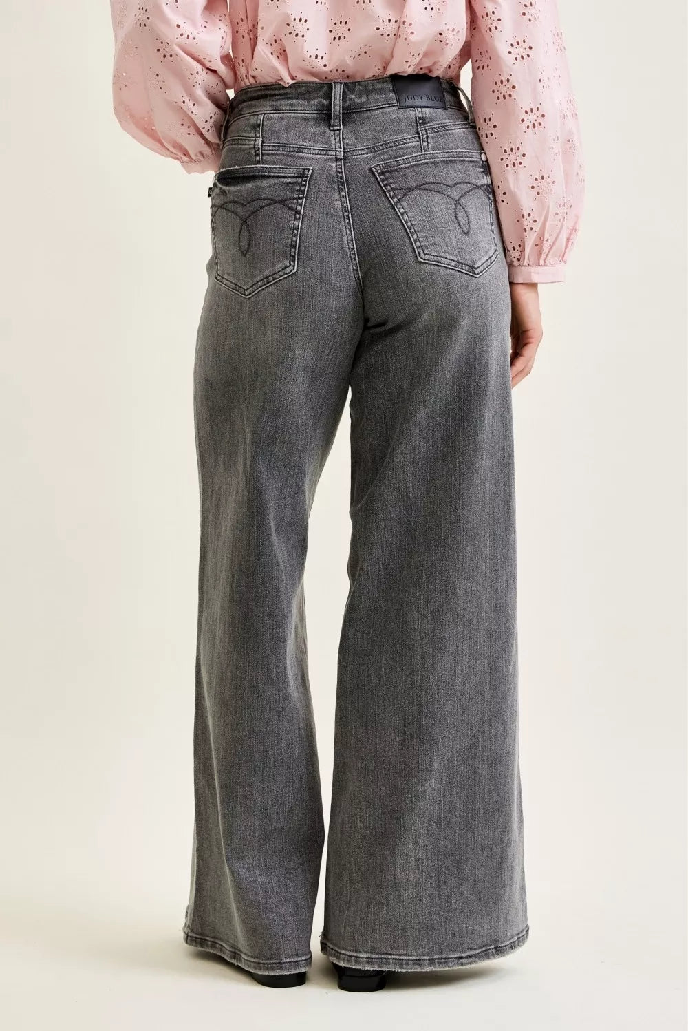 Judy Blue Mid Rise Palazzo Split Back Yoke - Lilixa.store