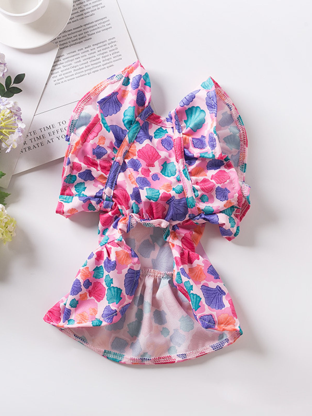 Floral Print Bow Decor Pet Dress - Lilixa.store