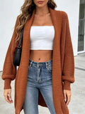 Full Size Open Front Long Sleeve Cardigan Plus Size - Lilixa.store