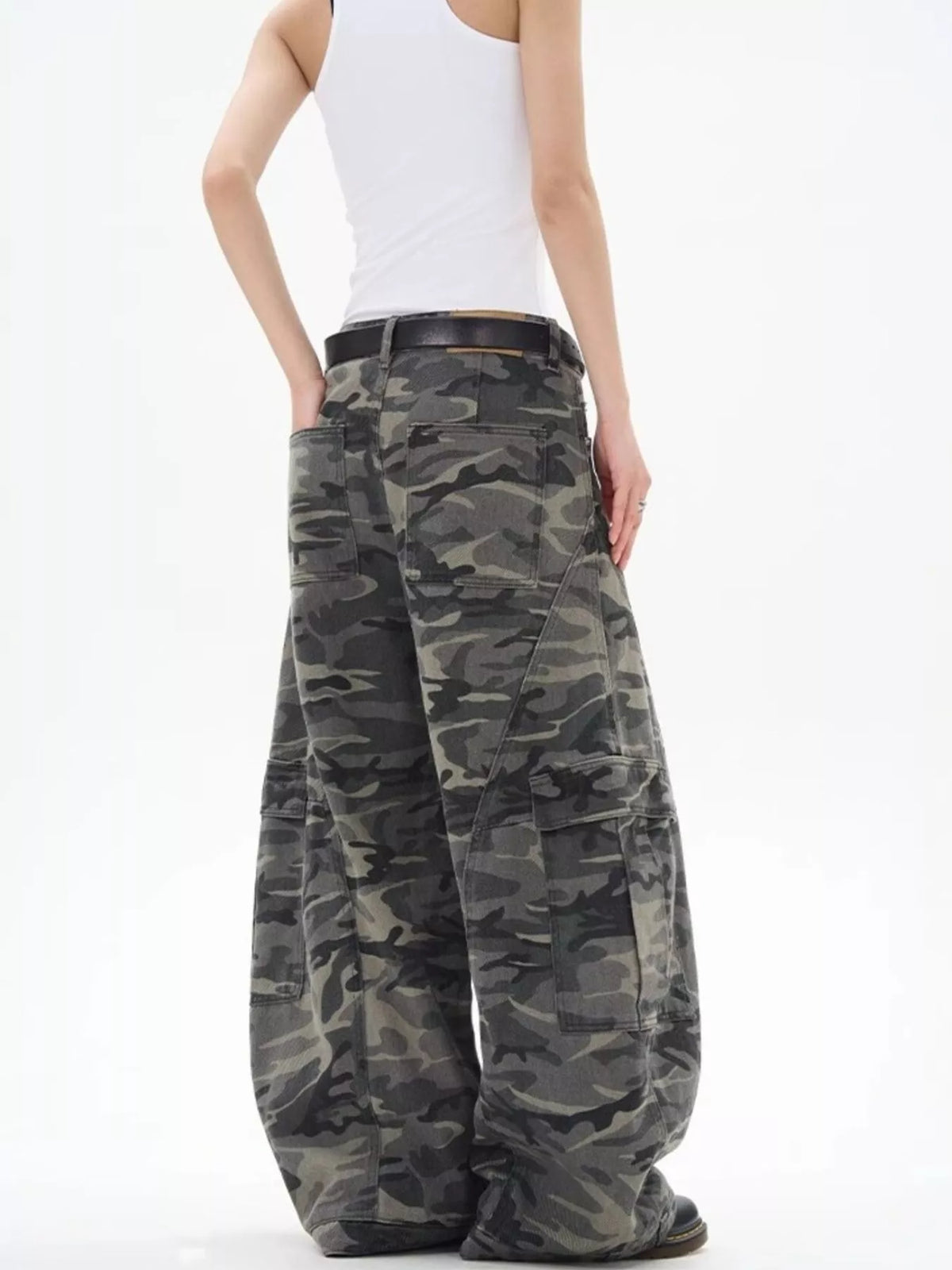 Men's Camouflage Wide Leg Pants, view 2