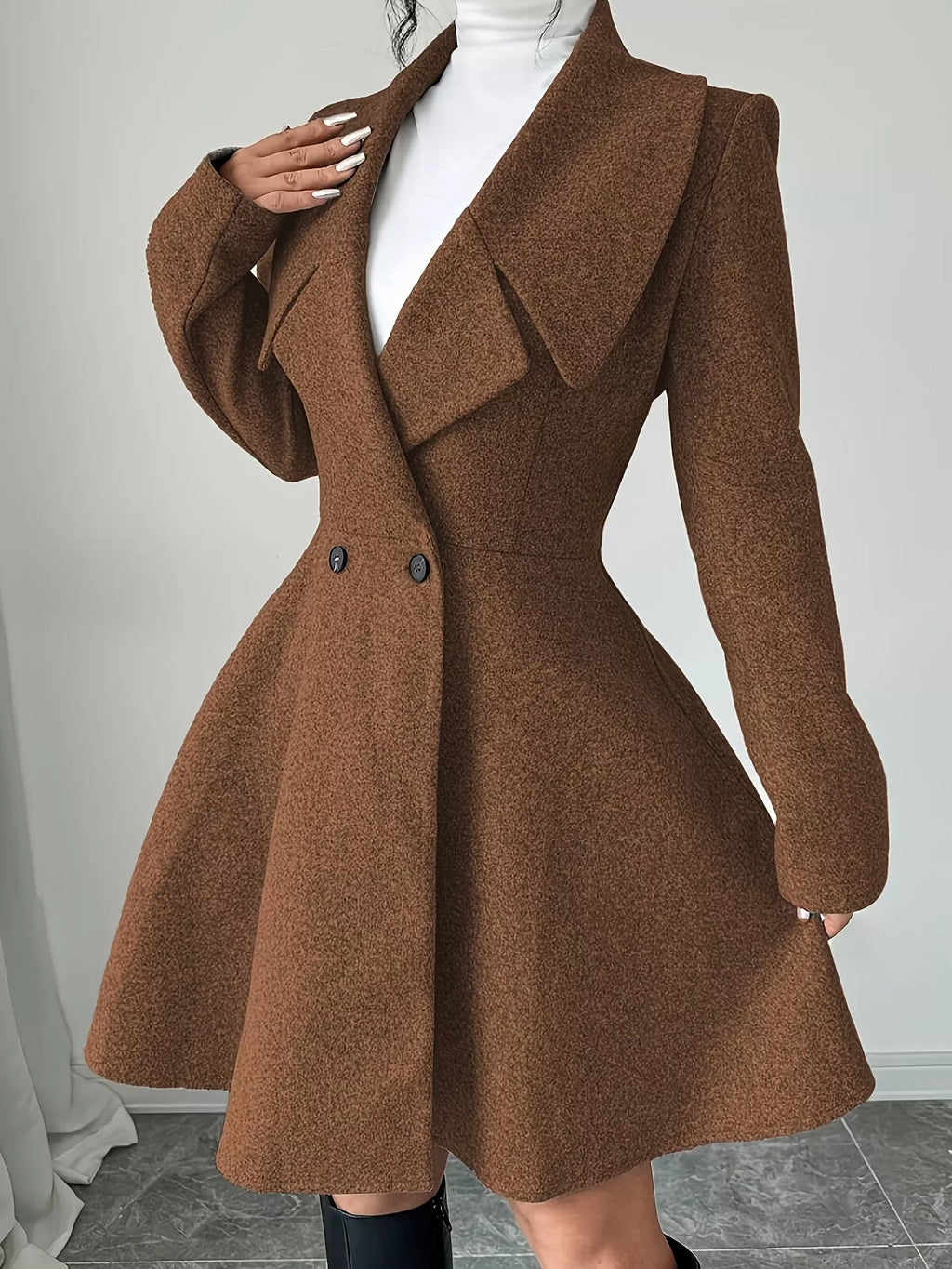 Double-Breasted Long Sleeve Outerwear - Lilixa.store