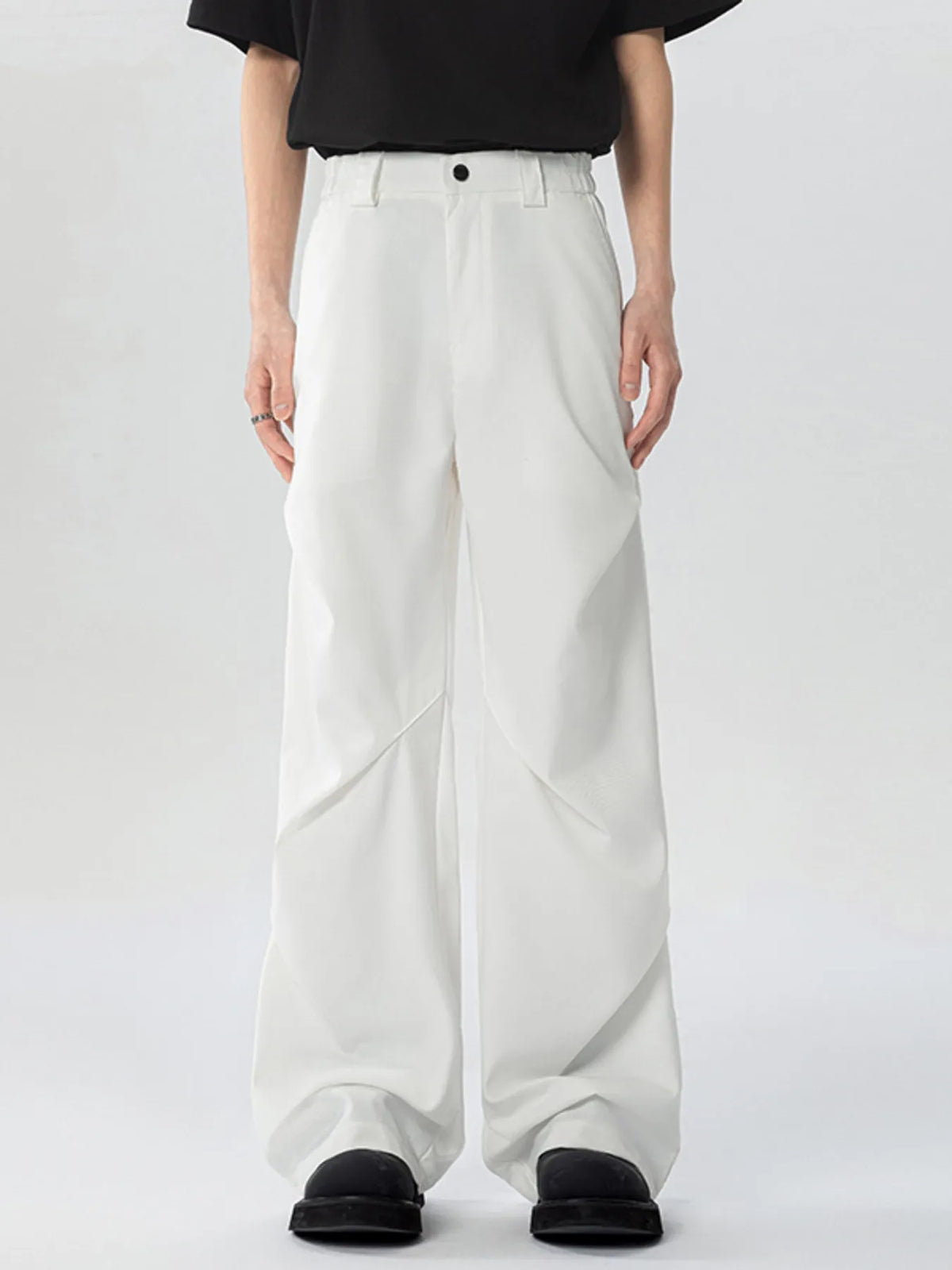 Men's Full Size Wide Leg Cargo Pants Plus Size in White