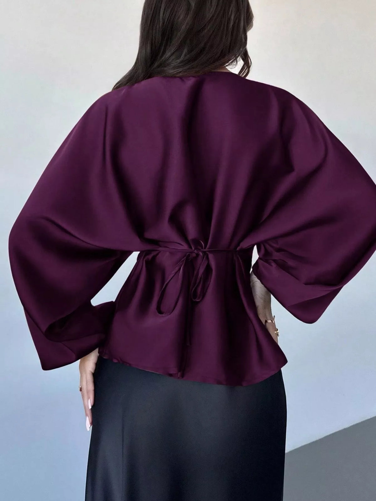 Polka Dot Round Neck Blouse - Lilixa.store