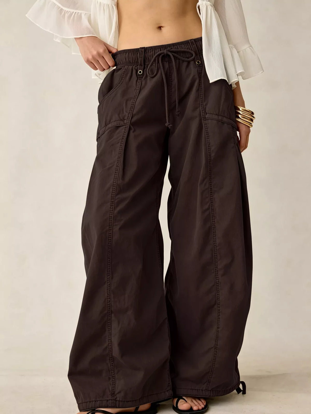 High-Waisted Cargo Wide-Leg Pants - Lilixa.store