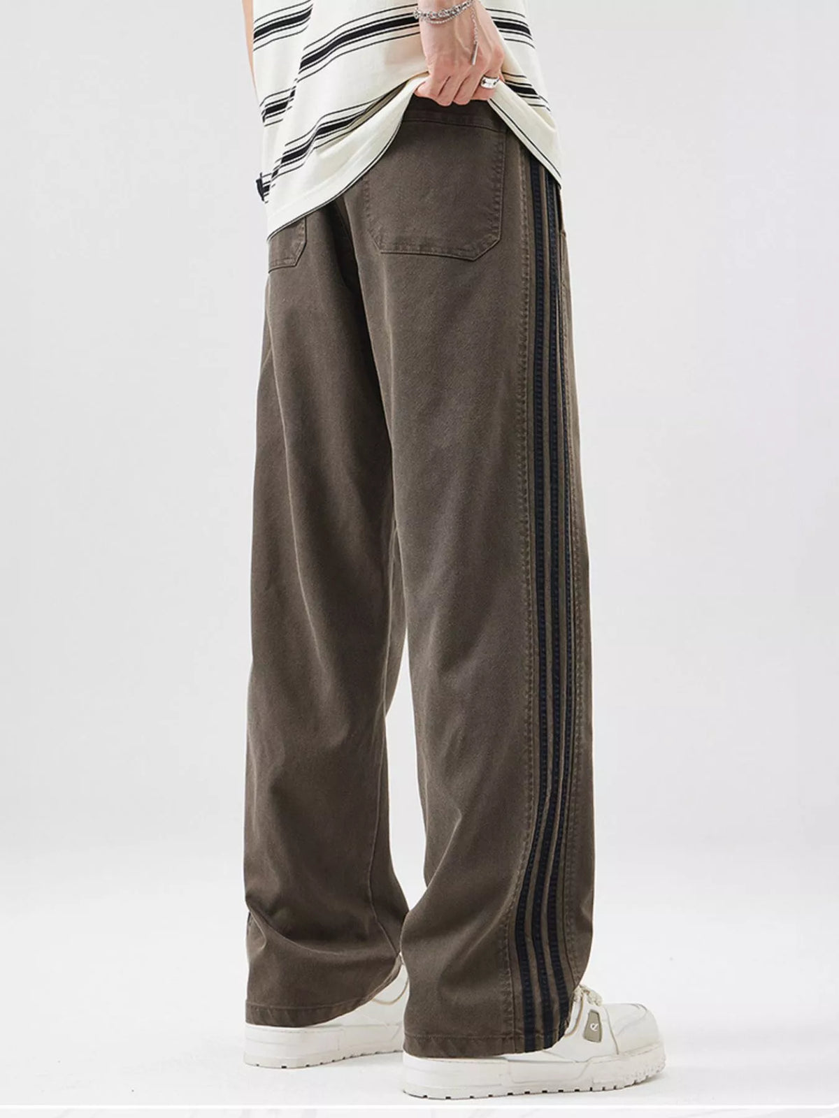 Men's Full Size Drawstring Wide Leg Pants Plus Size, view 7