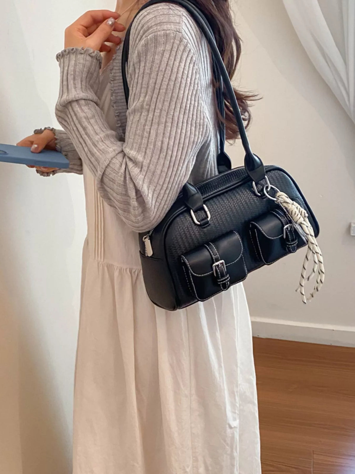 Double Pockets Front Shoulder Bag - Lilixa.store