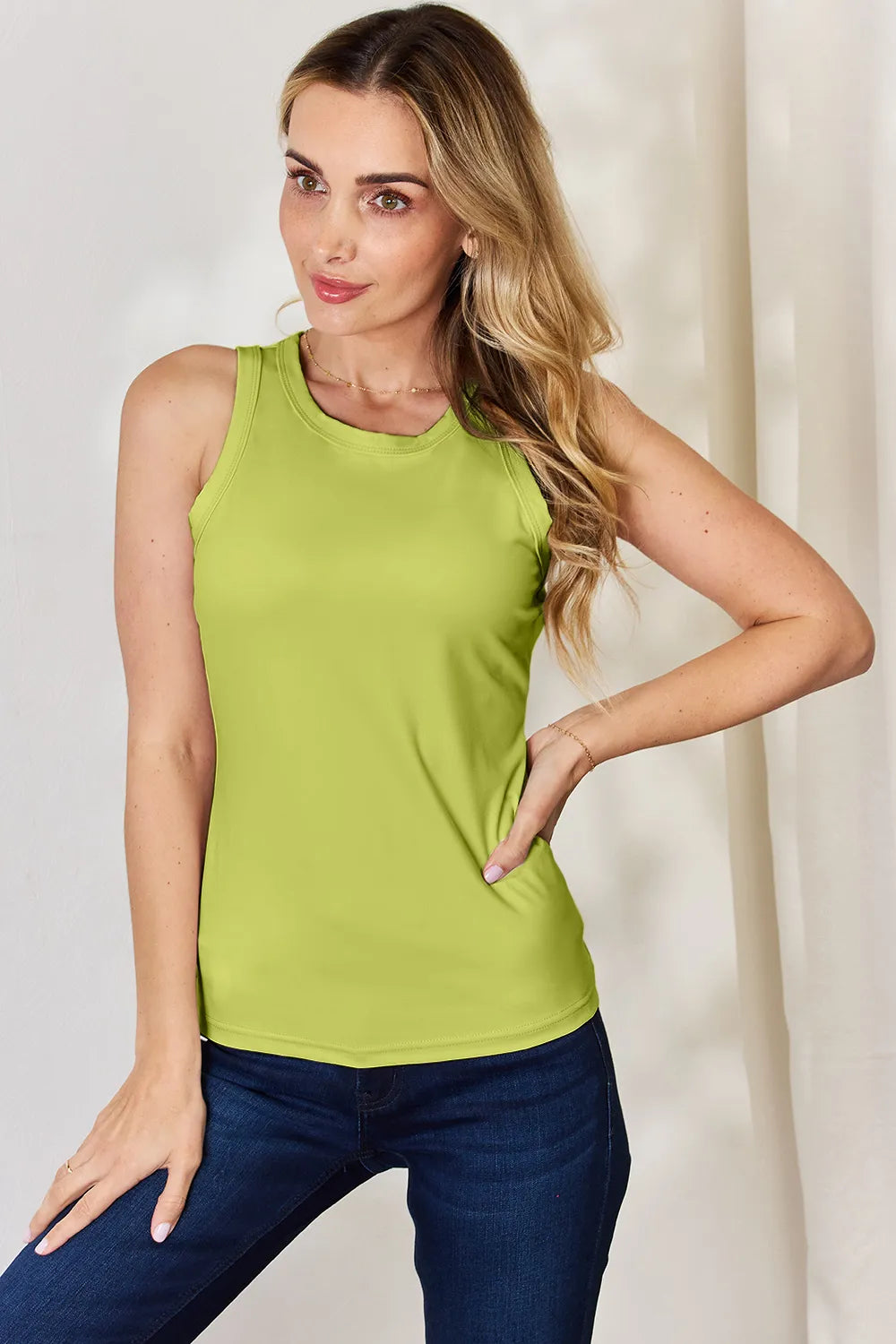 Basic Bae Full Size Round Neck Slim Tank - Lilixa.store