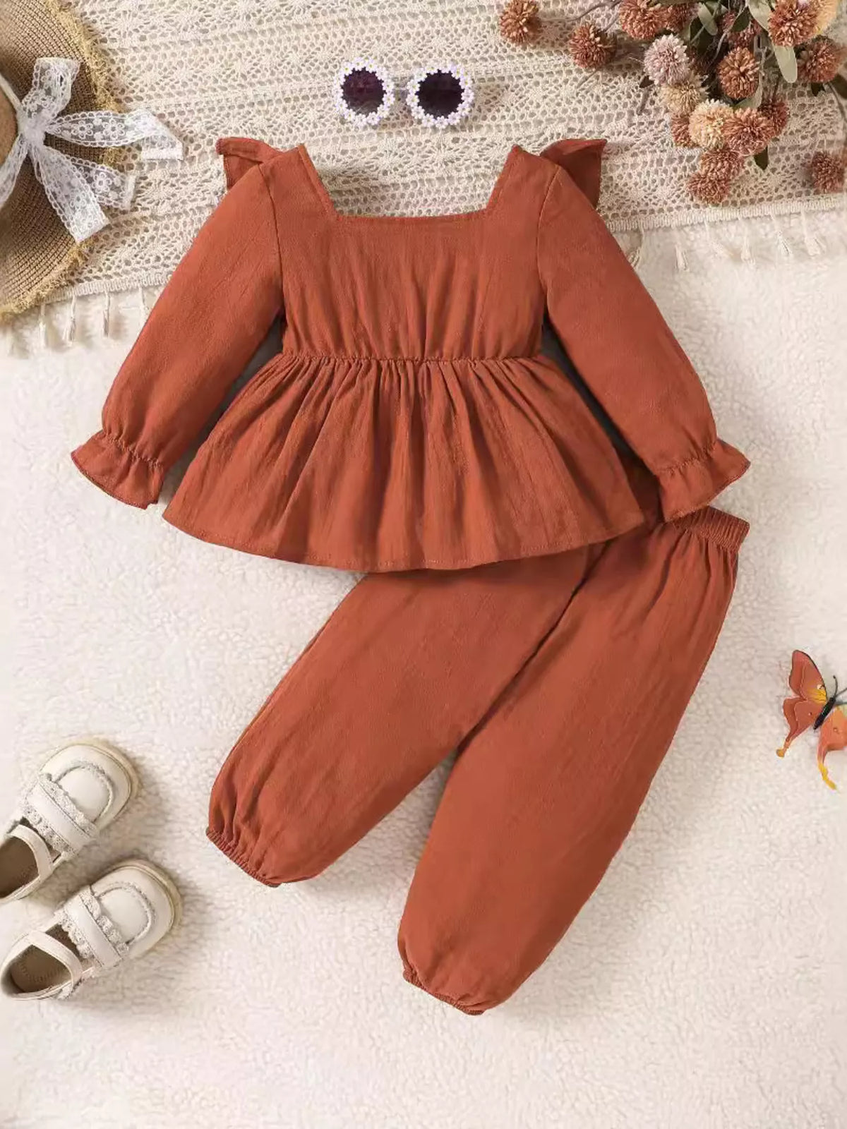 Children's Bow Long Sleeve Blouse and Pants Set - Lilixa.store