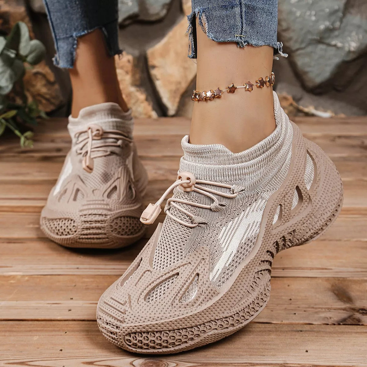 Lace Up Round Toe Sneakers - Lilixa.store