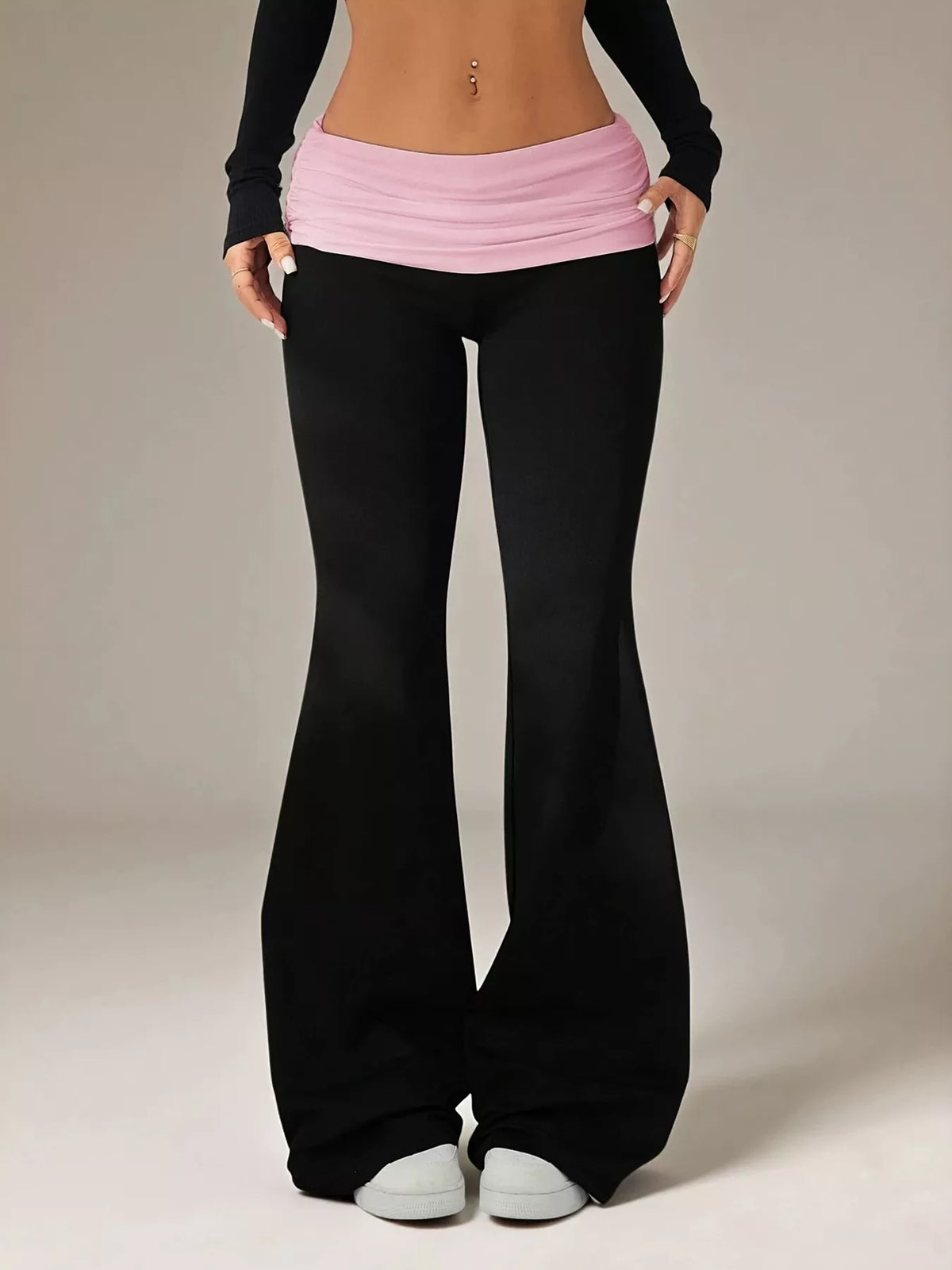 High-Waisted Polka Dot Flare Pants - Lilixa.store