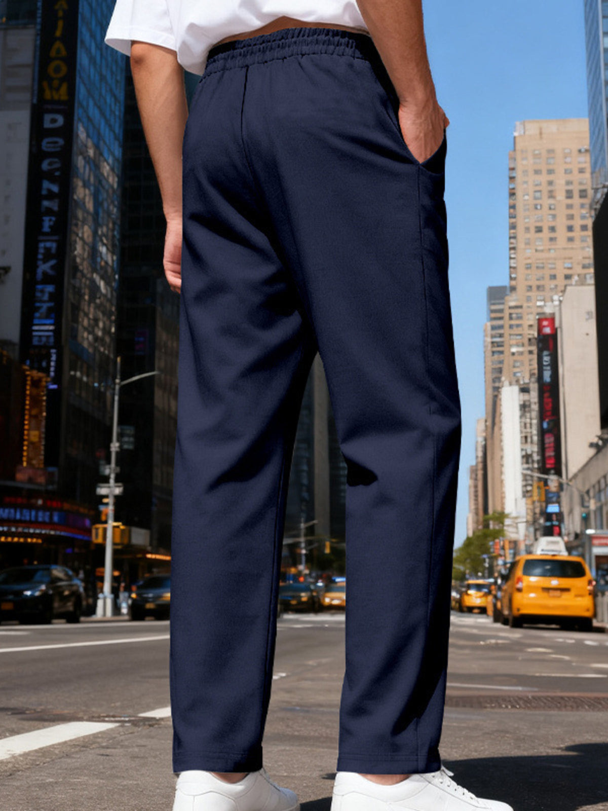 Men's Full Size Drawstring Straight Leg Pants Plus Size