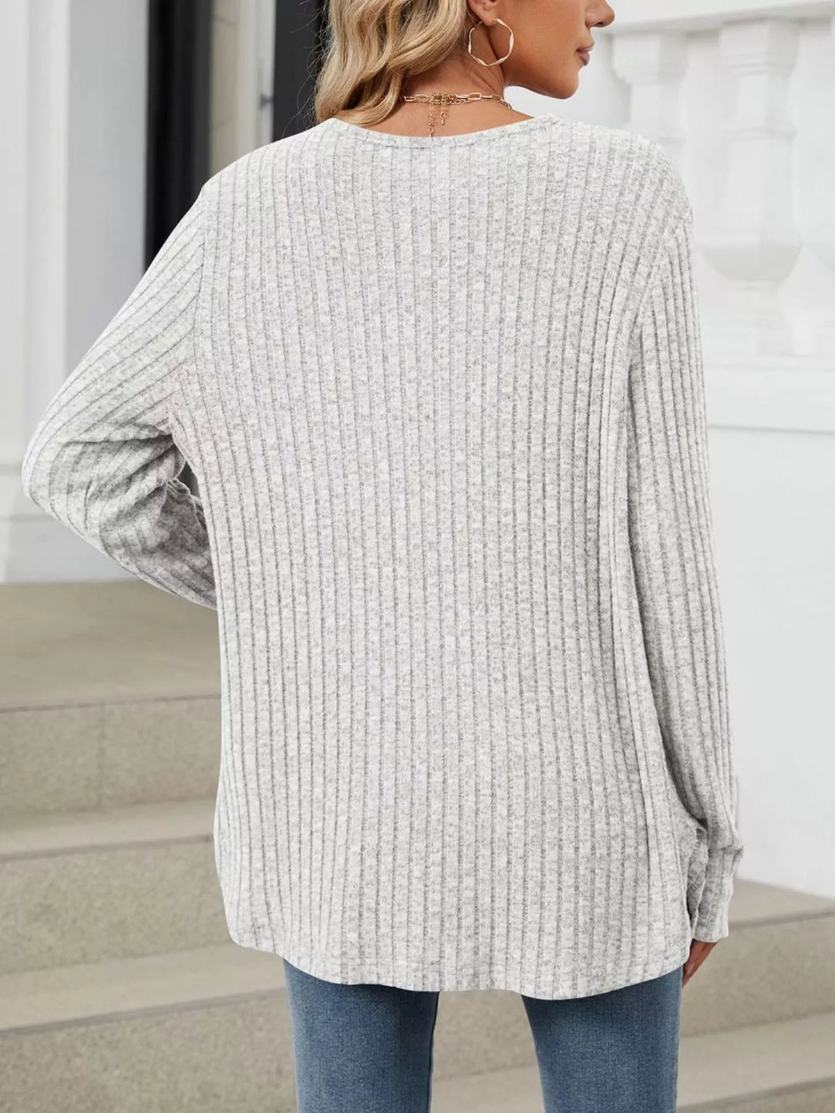 Ribbed Button-Up Cardigan - Lilixa.store