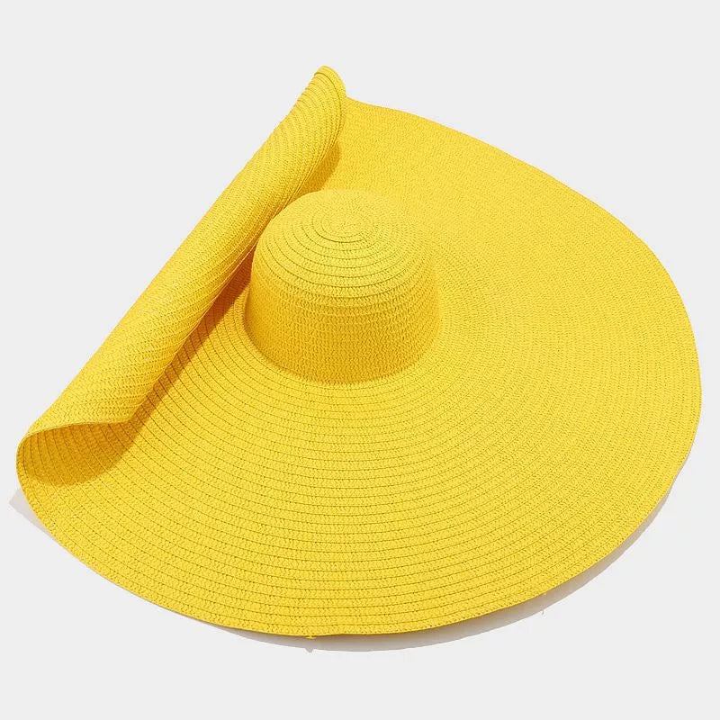Oversized Wide Brim Straw Sun Hat - Lilixa.store