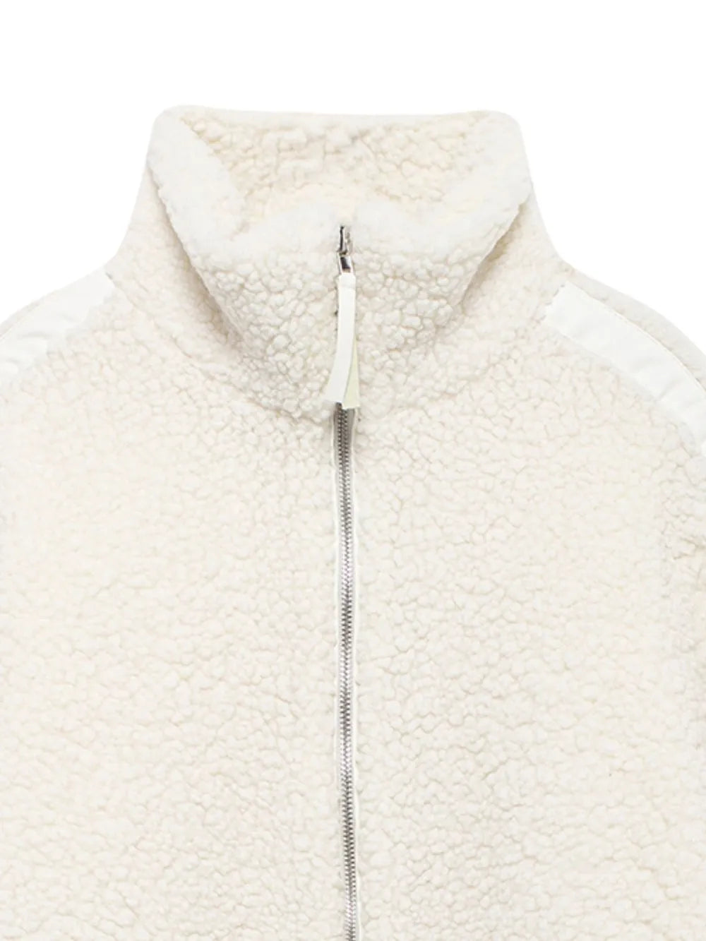 Zip Up Turtleneck Long Sleeve Plush Jacket, view 10