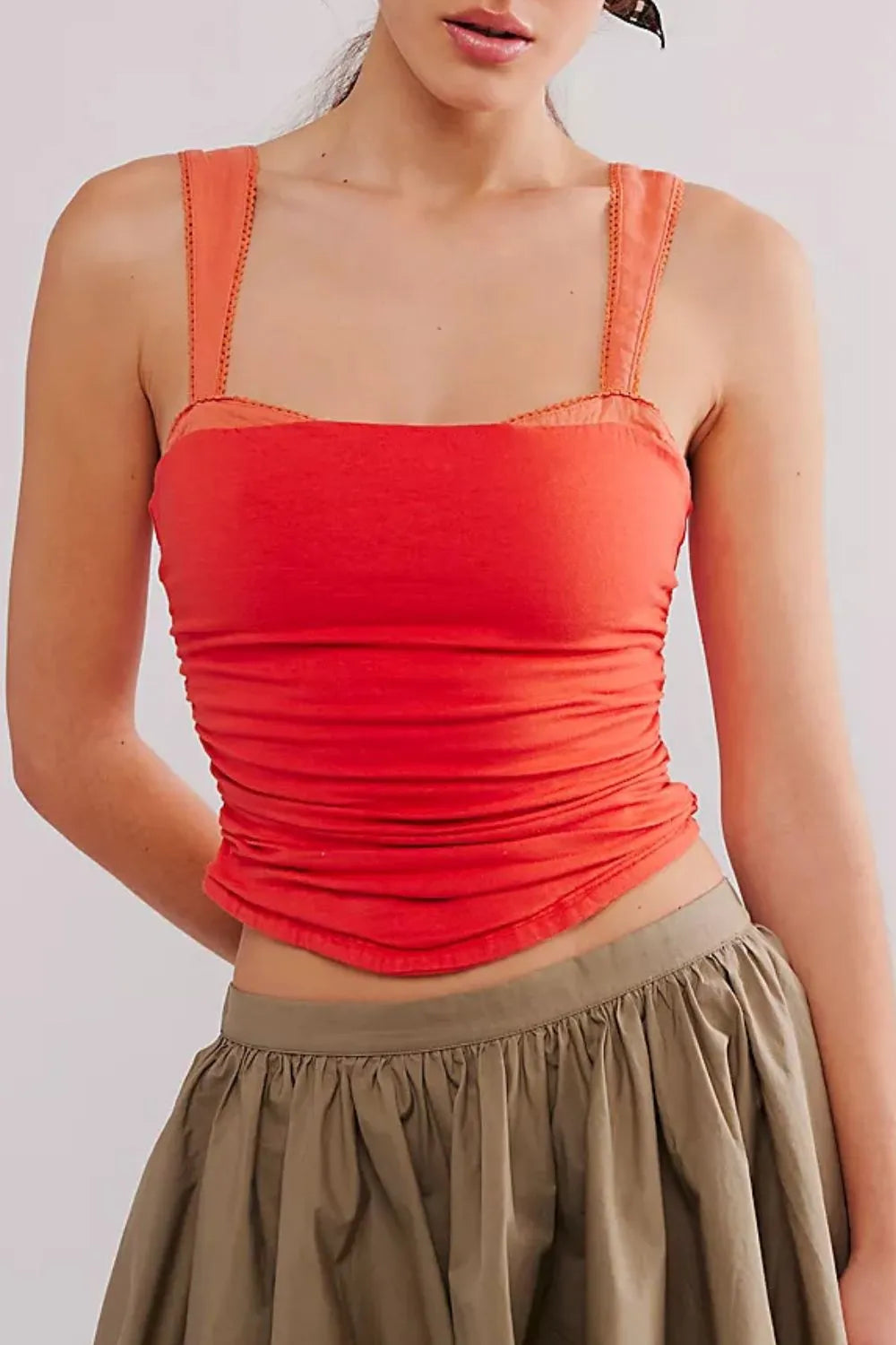Square Neck Wide Strap Cami - Lilixa.store