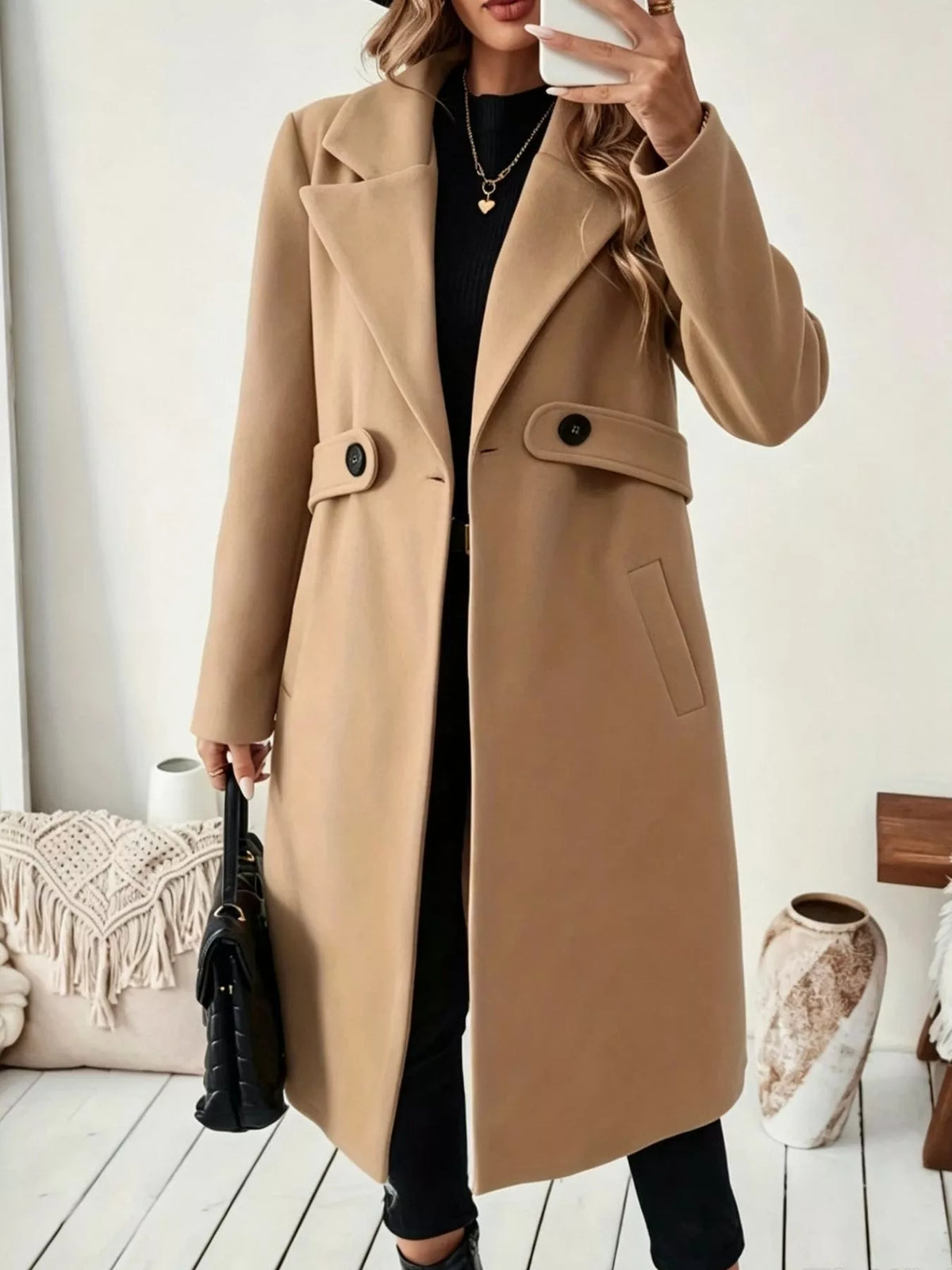Single-Button Longline Coat
