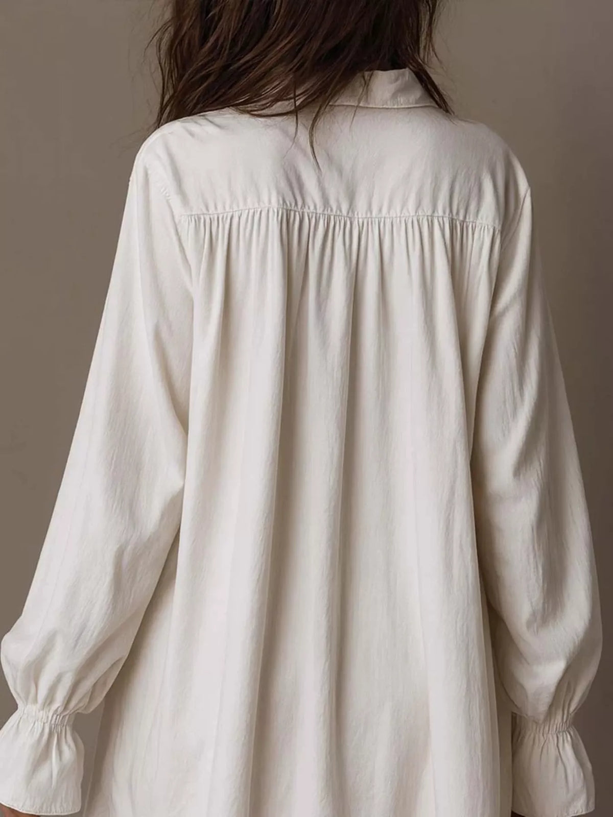 Embroidered High-Low Shirt Dress