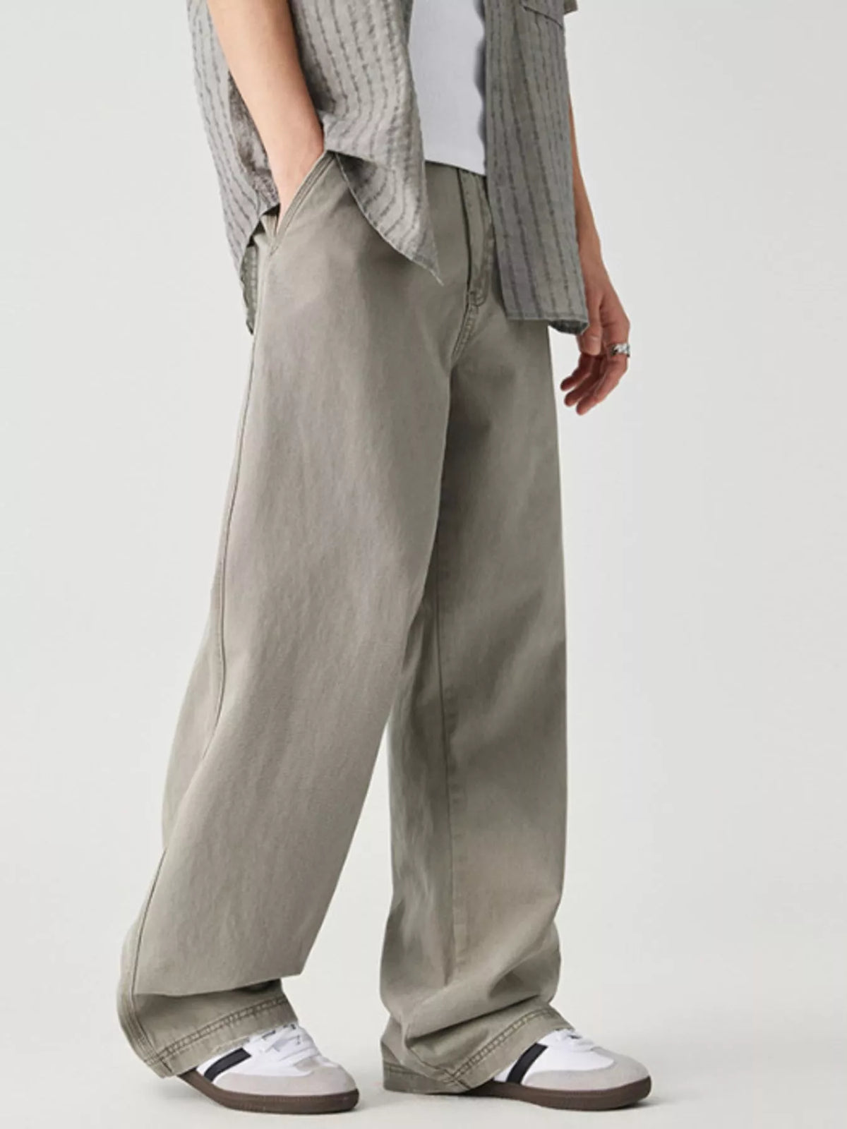 Men's Wide Leg Pants with Pockets, view 3