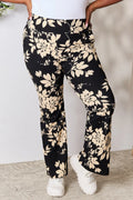 Heimish Full Size High Waist Floral Flare Pants Plus Size - Lilixa.store