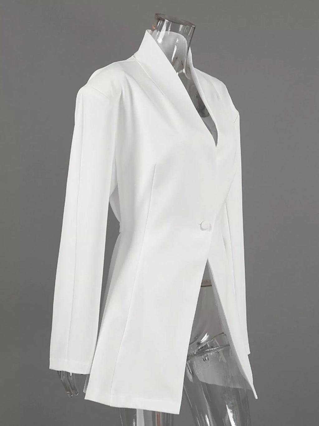 One Button Long Sleeve Blazer - Lilixa.store