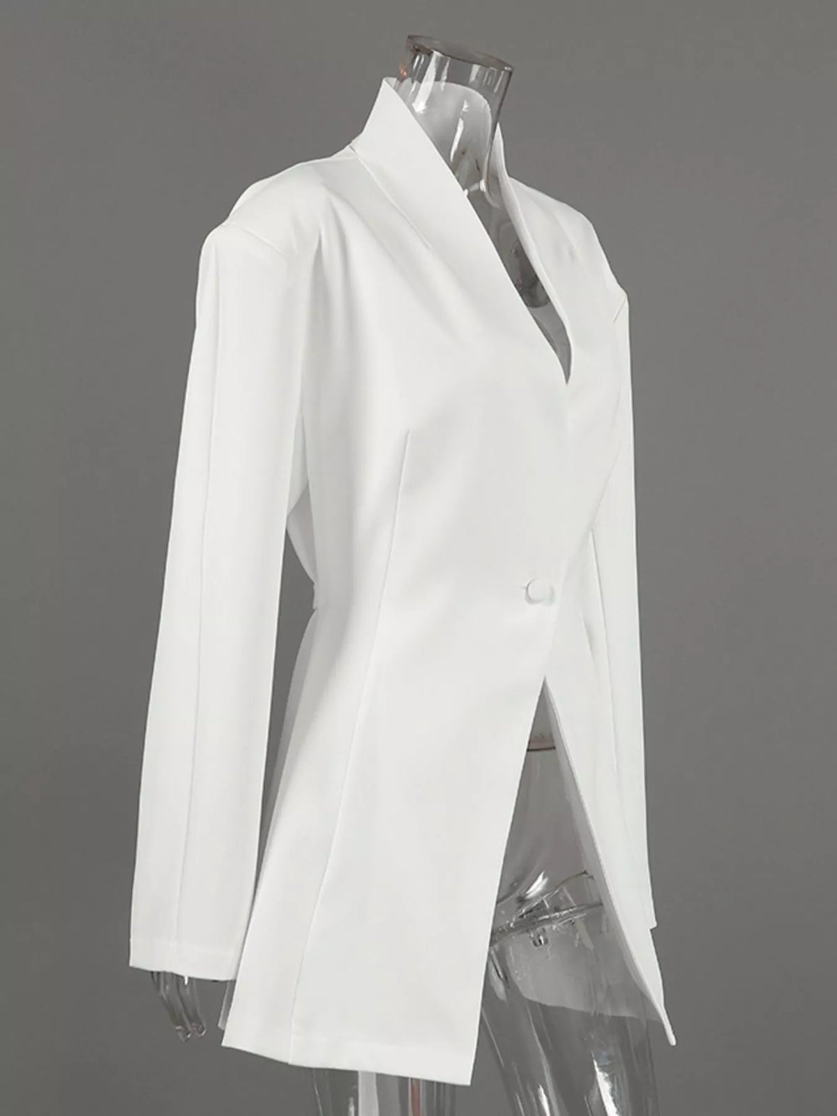 One Button Long Sleeve Blazer - Lilixa.store